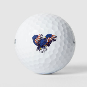 American Eagle with USA Flag Colours Golf Balls