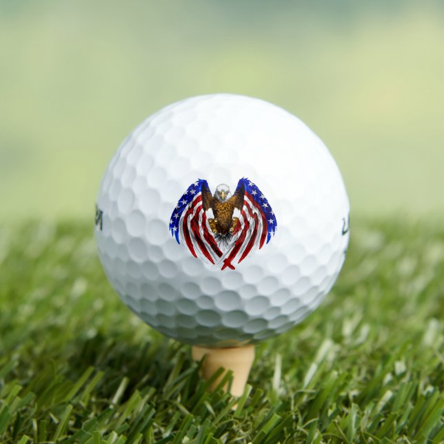 American Eagle with USA Flag on wings Golf Balls (Insitu Tee)