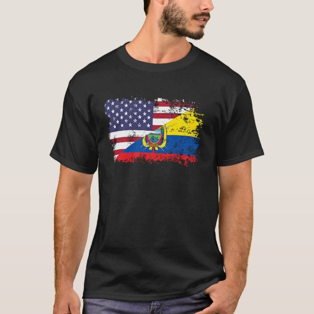 American Ecuador Flag T-Shirt (Front)