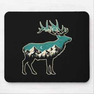 American Elk Lover Dad Retro Hunting Mouse Pad
