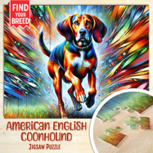 American English Coonhound Dog Acrylic Portrait