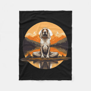 American English Coonhound Dog Meditation Yoga Men Fleece Blanket
