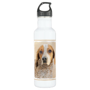 American English Coonhound Painting - Dog Art 710 Ml Water Bottle