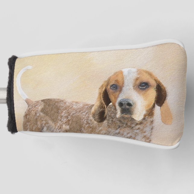 American English Coonhound Painting - Dog Art Golf Head Cover (Front)