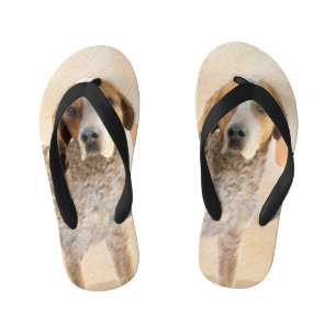 American English Coonhound Painting - Dog Art Kid's Jandals