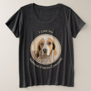 American English Coonhound Painting - Dog Art Plus Size T-Shirt