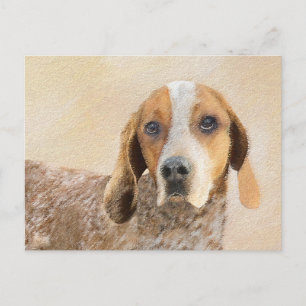 American English Coonhound Painting - Dog Art Postcard