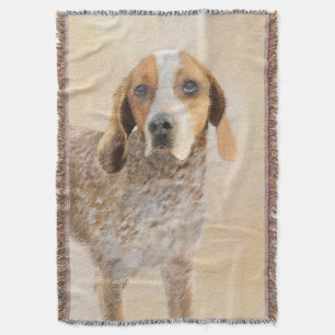 American English Coonhound Painting - Dog Art Throw Blanket
