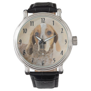 American English Coonhound Painting - Dog Art Watch