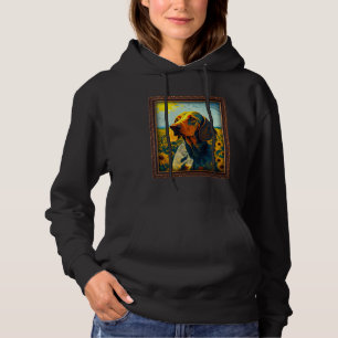 American English Coonhound Painting Sunflower Flow Hoodie