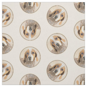 American English Coonhound Redtick Painting Dog Fabric