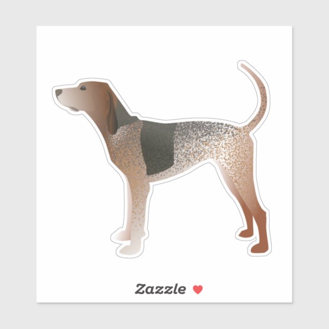 American English Coonhound Side View Silhouette (Sheet)