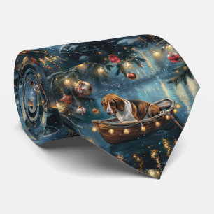 American English Foxhound Christmas Festive Voyage Tie