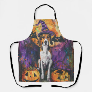 American English Foxhound Halloween Pumpkin Apron