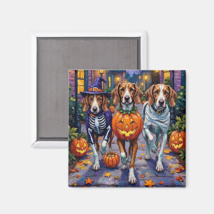 American English Foxhound In Halloween Costumes Magnet