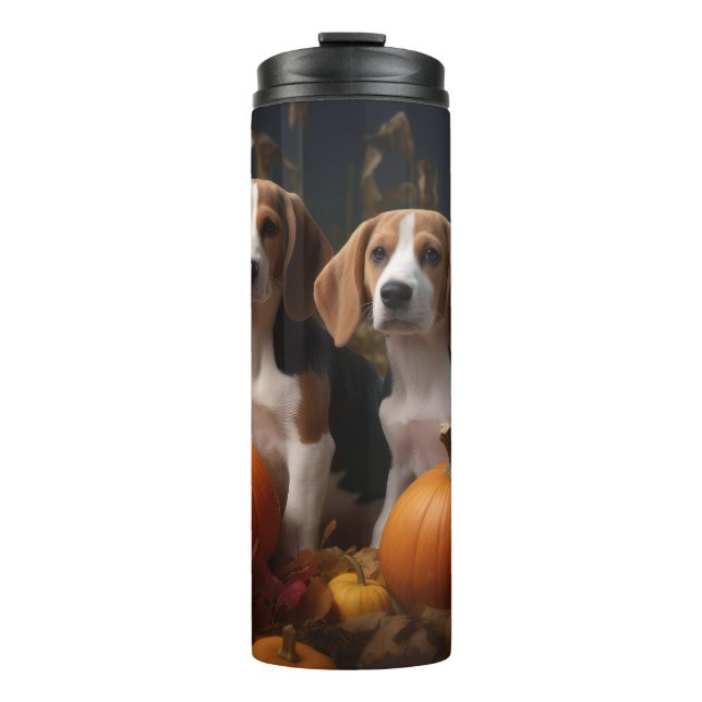 American English Foxhound Puppy Autumn Delight Thermal Tumbler (Front)