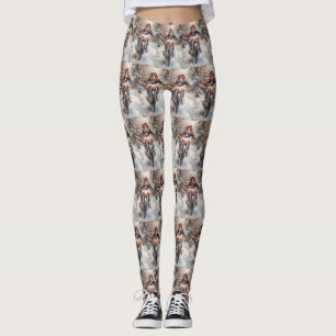 American English Foxhound Riding Bike Christmas Leggings