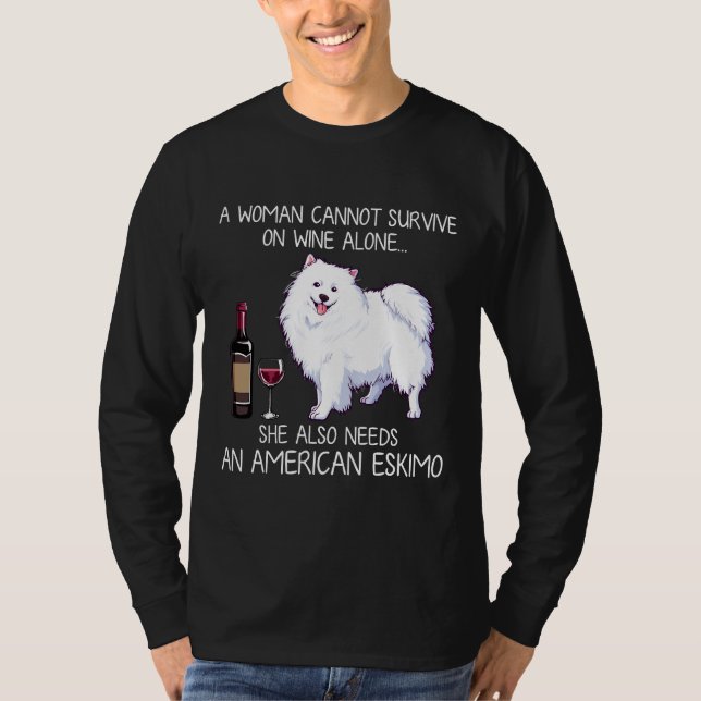 American Eskimo And Wine Dog Fitted T-Shirt (Front)