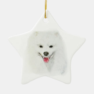 American Eskimo Ceramic Tree Decoration