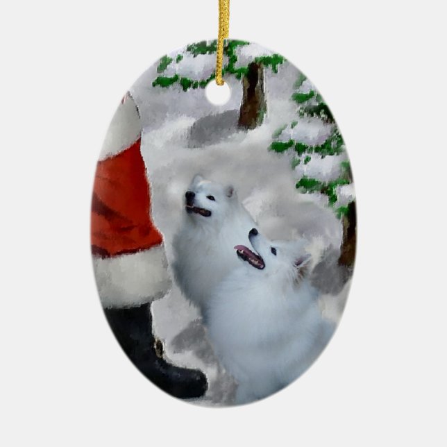 American Eskimo Christmas Gifts Ornament (Front)