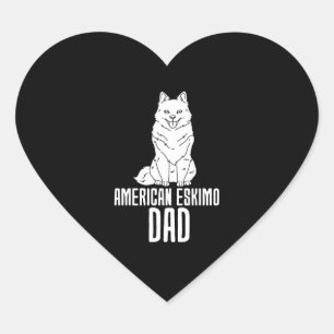 American Eskimo Dad Heart Sticker
