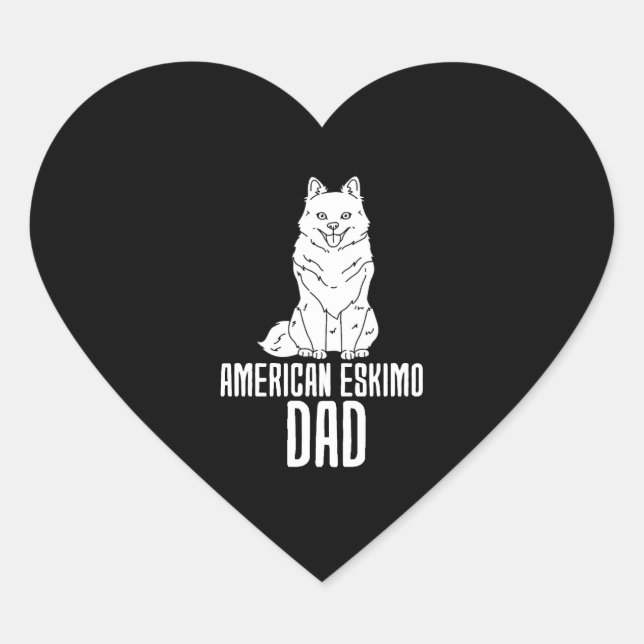 American Eskimo Dad Heart Sticker (Front)