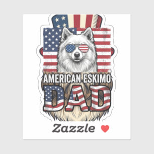 American Eskimo Dad Patriotic Vintage Dog