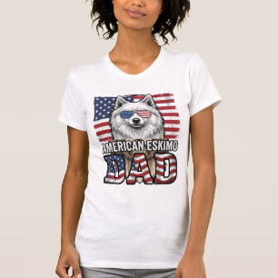 American Eskimo Dad Patriotic Vintage Dog T-Shirt