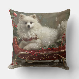 American Eskimo Dog Christmas Festive  Cushion