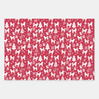 American Eskimo Dog Christmas Wrapping Paper Sheet