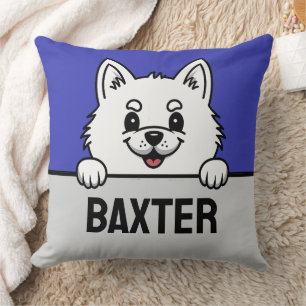 American Eskimo Dog Custom Name Puppy Dog Lovers Cushion