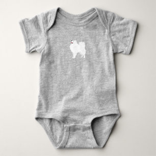 American Eskimo Dog Dog Breed Silhouette Baby Bodysuit
