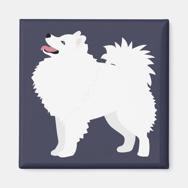 American Eskimo Dog Dog Breed Silhouette Magnet (Front)