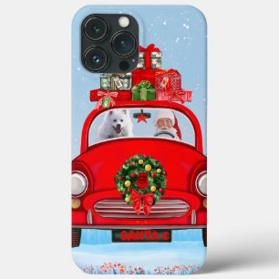 American Eskimo Dog In Car With Santa Claus iPhone 13 Pro Max Case