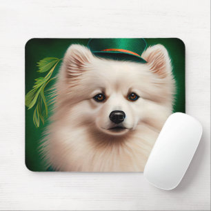 American Eskimo dog in St. Patrick's Day Dress Mouse Pad