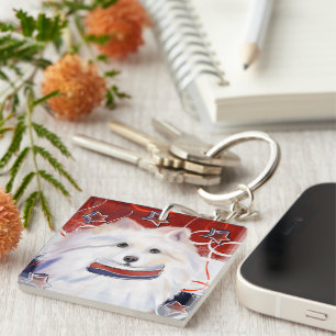 American Eskimo Dog Key Ring