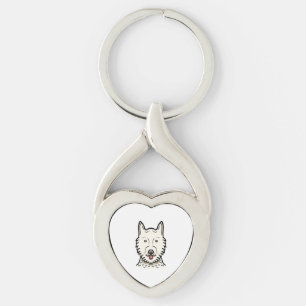 American Eskimo Dog Key Ring