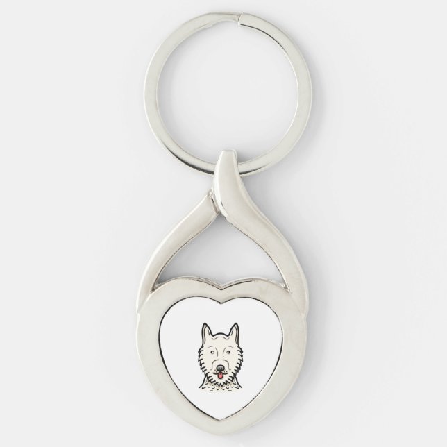 American Eskimo Dog Key Ring (Front)