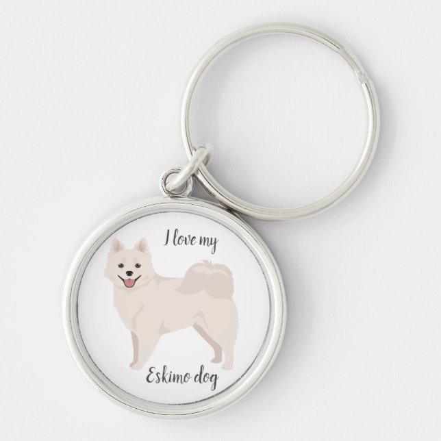 American Eskimo dog Key Ring (Front)