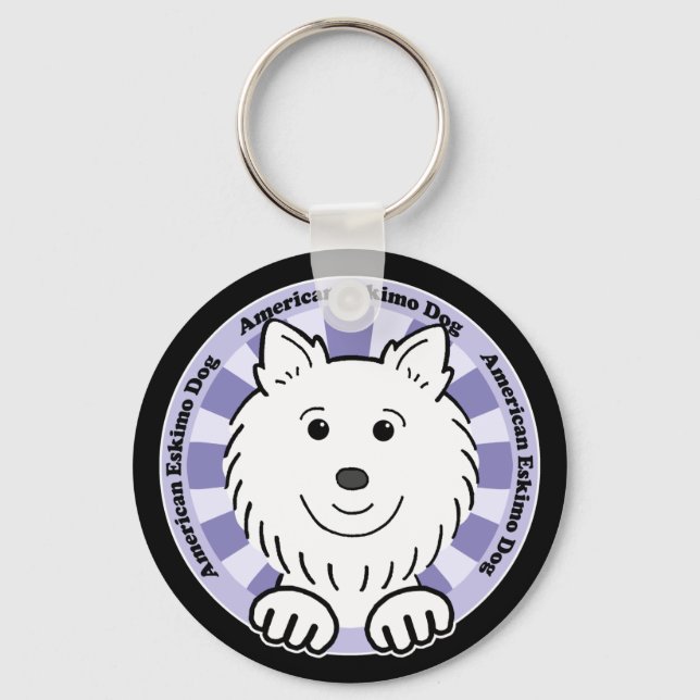 American Eskimo Dog Key Ring (Front)