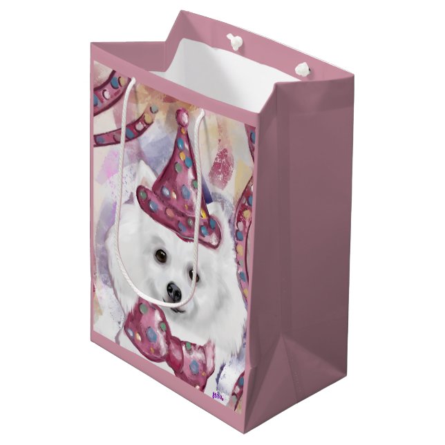 American Eskimo Dog  Medium Gift Bag (Front Angled)