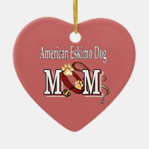 American Eskimo Dog MOM Ceramic Tree Decoration