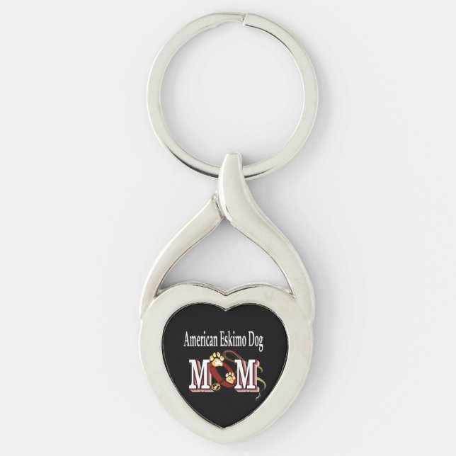 American Eskimo Dog MOM Key Ring (Front)