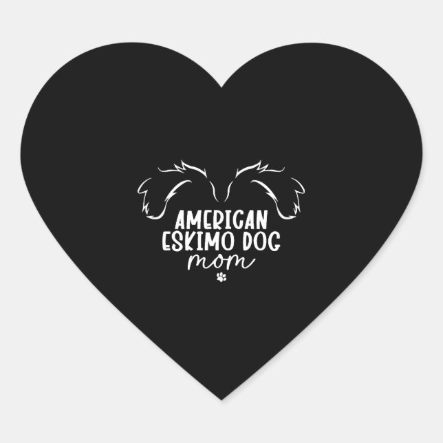 American Eskimo Dog Mum Heart Sticker (Front)