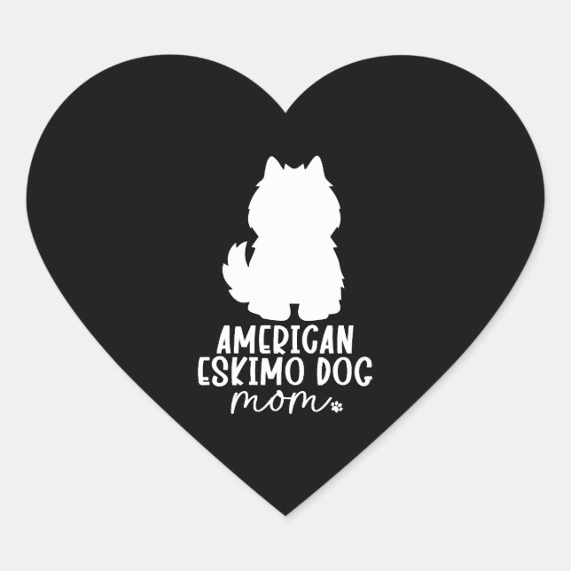 American Eskimo Dog Mum  Heart Sticker (Front)