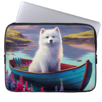 American Eskimo Dog on Paddle: A Scenic Adventure