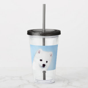 American Eskimo Dog Painting - Original Dog Art Acrylic Tumbler