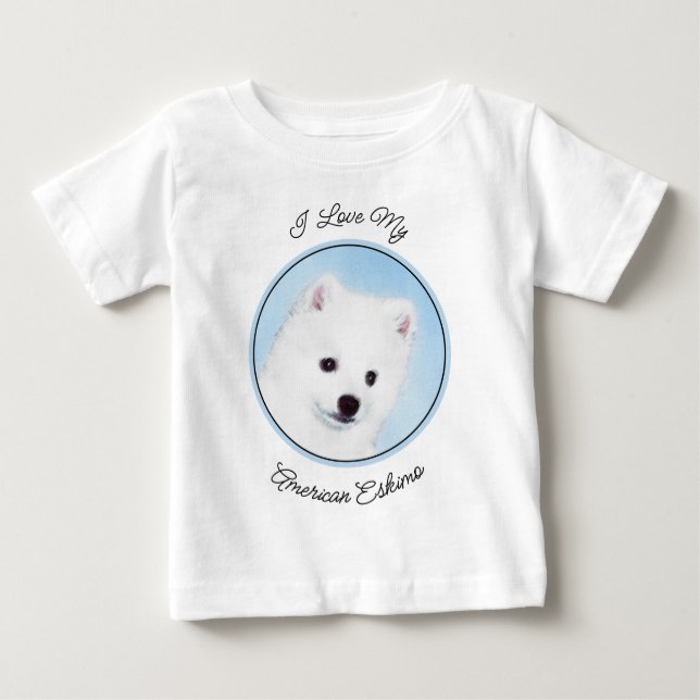 American Eskimo Dog Painting - Original Dog Art Baby T-Shirt (Front)