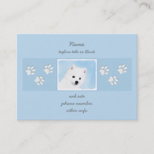 American Eskimo Dog Painting - Original Dog Art Business Card