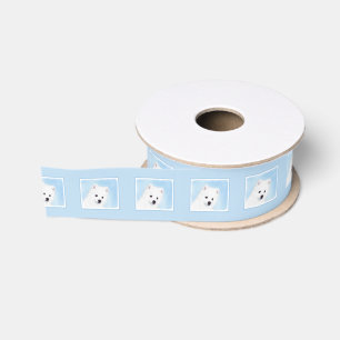 American Eskimo Dog Painting - Original Dog Art Grosgrain Ribbon